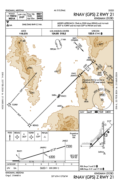 Kingman Kingman, AZ (KIGM): RNAV (GPS) Z RWY 21 (IAP)